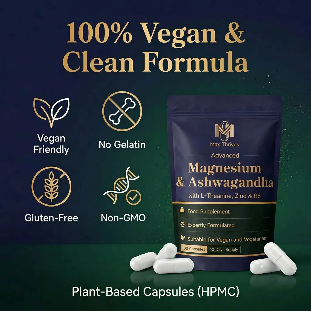 Max Thrives Daily Essentials Duo — Vegan Vitamin D3 + K2 180 Softgels & Magnesium 5-in-1 180 Vegan Capsules